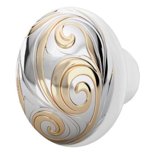 Dekorativ Silber und Gold Metallic Shiny Orb Keramikknauf (Rechts)