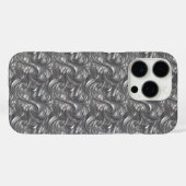 Dekorativ Silver Grau & Schwarz Abstrakt Case-Mate iPhone Hülle (Rückseite (Horizontal))