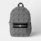 Dekorativ Silver Grau & Schwarz Personalisiert Bedruckter Rucksack (Vorderseite)