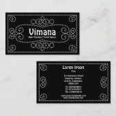 Dekorativ - Weiß auf Schwarzem Visitenkarte (Vorne/Hinten)
