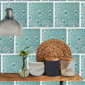 Dekorative 4" Fliesen mit türkisfarbenen Blasen