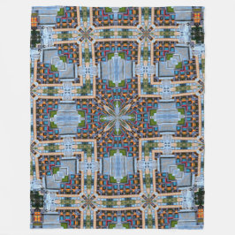 Dekorative 8-Bit-Stadt Land verkleidet Glas Satin Fleecedecke