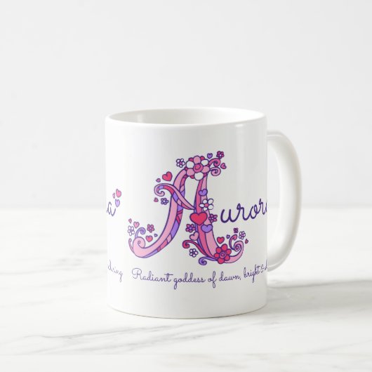 Dekorative A Monogramm-Tasse der Kaffeetasse (VorderseiteRechts)