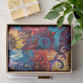 Dekorative abstrakte Blumen-Sonnenblumen-Mischtech Seidenpapier (Geschenk)