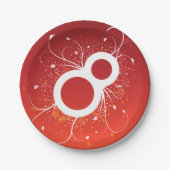 Dekorative Acht-Papier-Teller Pappteller (Vorderseite)