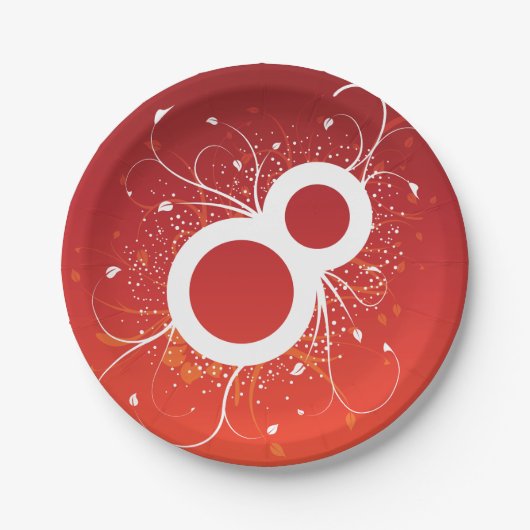 Dekorative Acht-Papier-Teller Pappteller (Vorderseite)