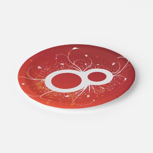 Dekorative Acht-Papier-Teller Pappteller (Schrägansicht)