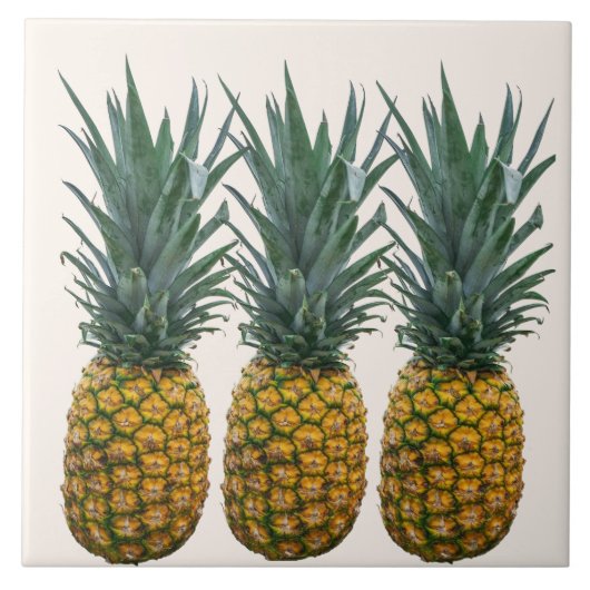 Dekorative Ananas Tropische Keramik Fliese (Vorderseite)