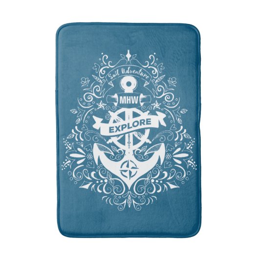 Dekorative Ankermatten für Monogramm Badematte (Vorderseite Vertikal)