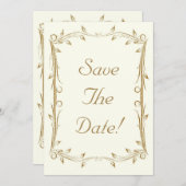 Dekorative antike Goldbrasse Hochzeit Save The Date (Vorne/Hinten)