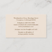 Dekorative antike Taschenuhren im Braun Visitenkarte (Rückseite)