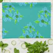 Dekorative Aquamarin Flower Handtuch (Gefaltet)