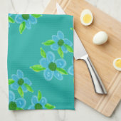 Dekorative Aquamarin Flower Handtuch (Viertel Falte)