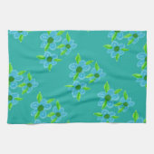 Dekorative Aquamarin Flower Handtuch (Horizontal)