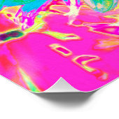 Dekorative Aquamarin Grün und Heiß Rosa Dahlia Blu Poster (Ecke)