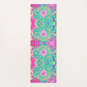 Dekorative Aquamarin Grün und Heiß Rosa Dahlia Blu Yogamatte (Rückseite)