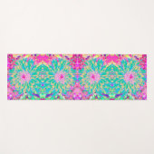 Dekorative Aquamarin Grün und Heiß Rosa Dahlia Blu Yogamatte (Vorderseite (Horizontal))
