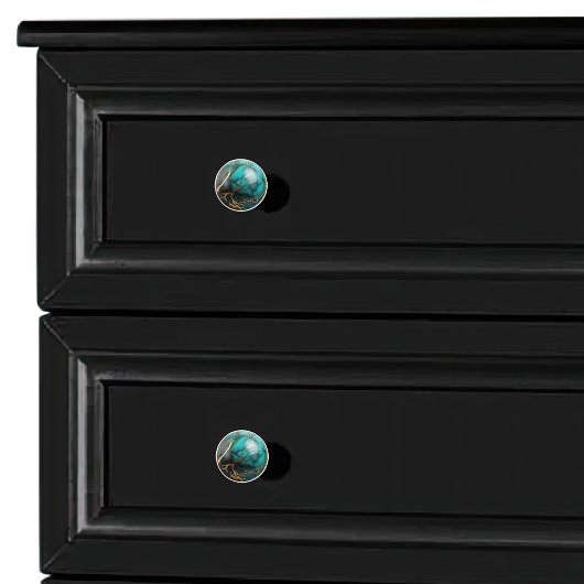 Dekorative Aquamarine Goldmarmorbäume Keramikknauf