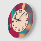 Dekorative Aquamarine und abstrakte Mischung Große Wanduhr (Winkel)