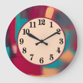 Dekorative Aquamarine und abstrakte Mischung Große Wanduhr (Vorderseite)