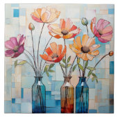 Dekorative Aquarellfarben-Blume Fliese (Vorderseite)