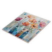 Dekorative Aquarellfarben-Blume Fliese (Seite)