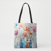 Dekorative Aquarellfarben-Blume Tasche (Vorderseite)
