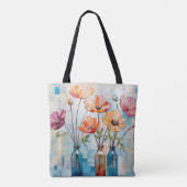 Dekorative Aquarellfarben-Blume Tasche (Rückseite)