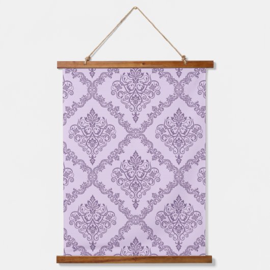 Dekorative Art Floral Muster Blume Lila Wandteppich Mit Holzrahmen (Vorderseite)