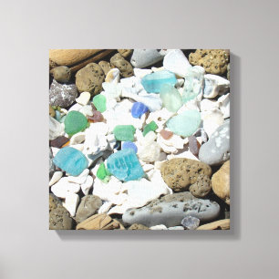 Dekorative Art Leinwand Beach Sea Glasfossilien