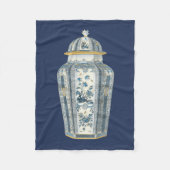 Dekorative asiatische Urne in Blauem u. in weißem Fleecedecke (Vorderseite)
