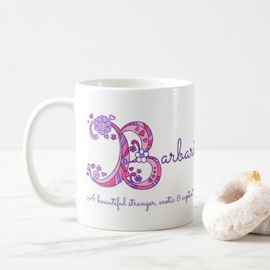 Dekorative B Monogramm-Tasse Kaffeetasse (Mit Donut)