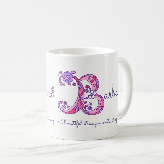 Dekorative B Monogramm-Tasse Kaffeetasse (VorderseiteRechts)