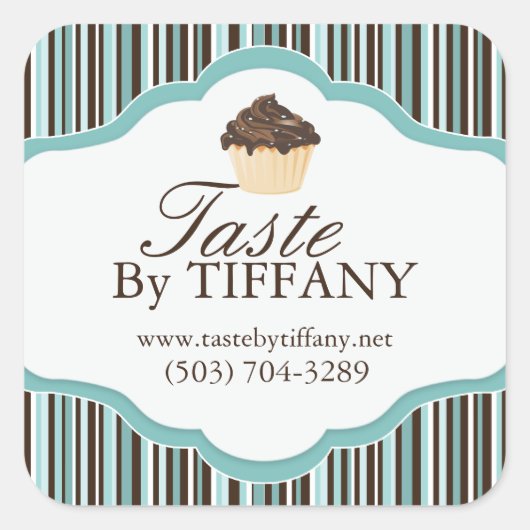 Dekorative Bäckereikleber Quadratischer Aufkleber (Vorderseite)