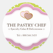 Dekorative Bäckereikleber Runder Aufkleber (Vorderseite)