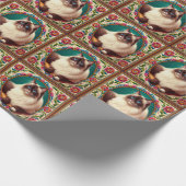 Dekorative Birman Cat farbenfrohe Blume Grenze Geschenkpapier (Ecke)