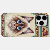 Dekorative Birman Cat farbenfrohe Gerahmte Grenze Case-Mate iPhone Hülle (Rückseite (Horizontal))