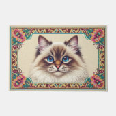 Dekorative Birman Cat farbenfrohe Gerahmte Grenze Fußmatte (Vorderseite)