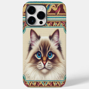 Dekorative Birmane Katzen Farbige Umrandung Case-Mate iPhone 14 Pro Max Hülle