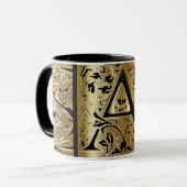 Dekorative Black and Gold Letter A Tasse (Vorderseite Links)