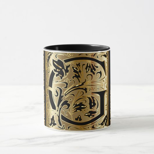 Dekorative Black and Gold Letter G-Tasse Tasse (Zentrum)