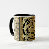 Dekorative Black and Gold Letter G-Tasse Tasse (Vorderseite Links)
