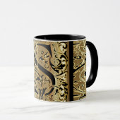 Dekorative Black and Gold Letter S Kaffeemaschine  Tasse (VorderseiteRechts)