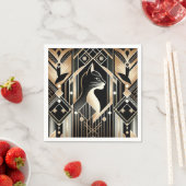 Dekorative Black Cat Abstrakt Napkins Serviette (Beispiel)