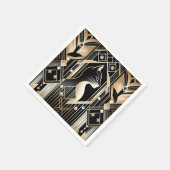 Dekorative Black Cat Abstrakt Napkins Serviette (Ecke)