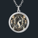 Dekorative Black Cat Abstrakt Necklace Versilberte Kette<br><div class="desc">Schöne dekorative Black Cat Abstrakte Kette</div>