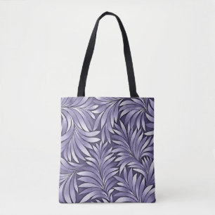 Dekorative Blätter in Amethyst und Weiß Tasche