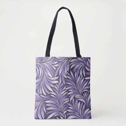 Dekorative Blätter in Amethyst und Weiß Tasche (Vorderseite)