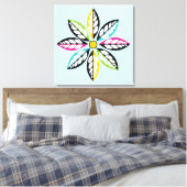 Dekorative Blätter mit Blume modern, abstrakt blau Leinwanddruck (Insitu (Schlafzimmer))