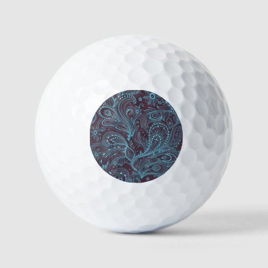 Dekorative Blätter: Nahtloses Muster im Hintergrun Golfball (Vorderseite)